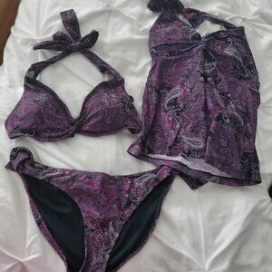 Converse - Tankini Hipster Bikini Bottoms Triangle Top Small  Like NEW